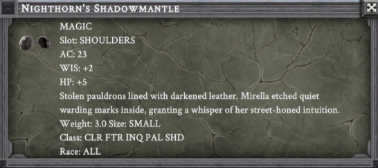 NIGHTHORN'S SHADOWMANTLE item card